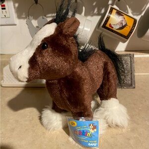 New Ganz Webkinz Clydesdale Horse W/Code Plush Toy Vintage Y2K collectible kids